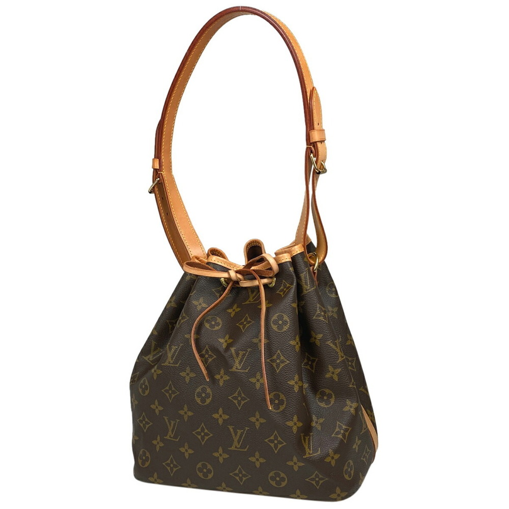 Louis Vuitton Noe Shoulder Hobo Drawstring Shoulder Bag Monogram Brown